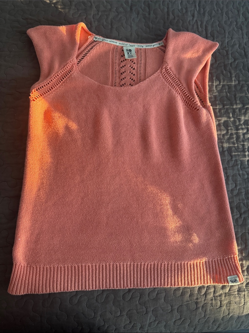 Roxy Coral Knit Cap-Sleeve Sweater Tank